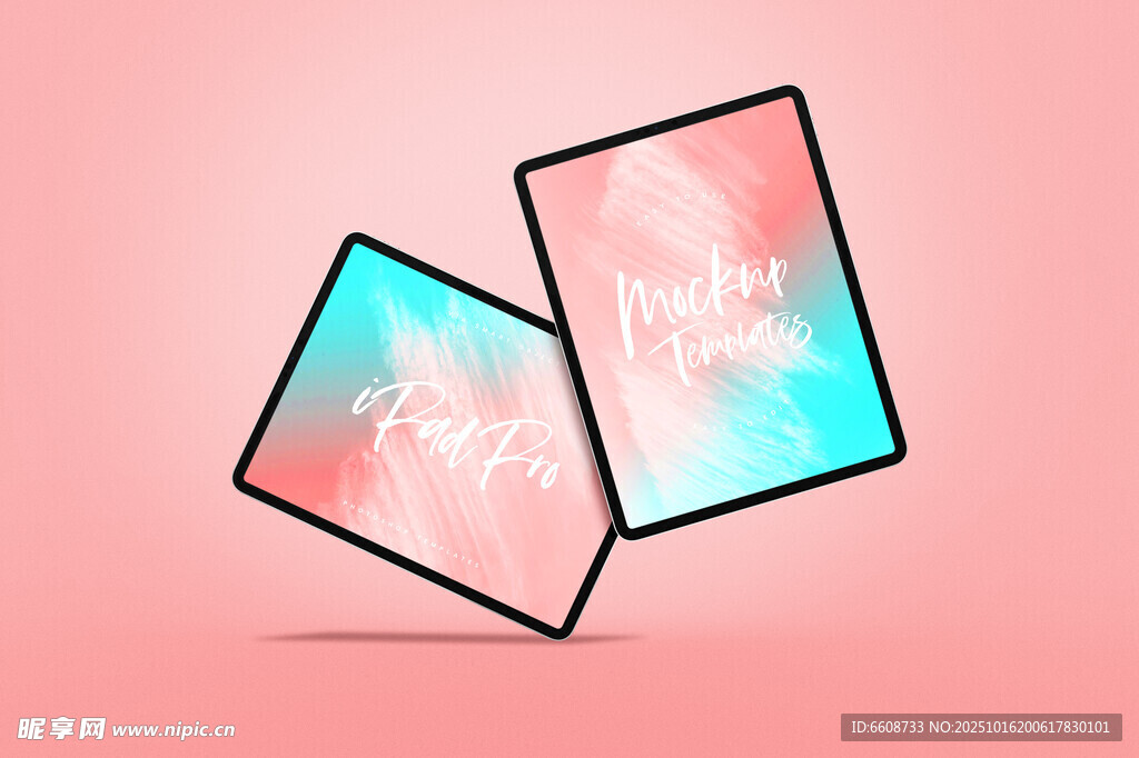 双屏手机展示梦幻渐变背景