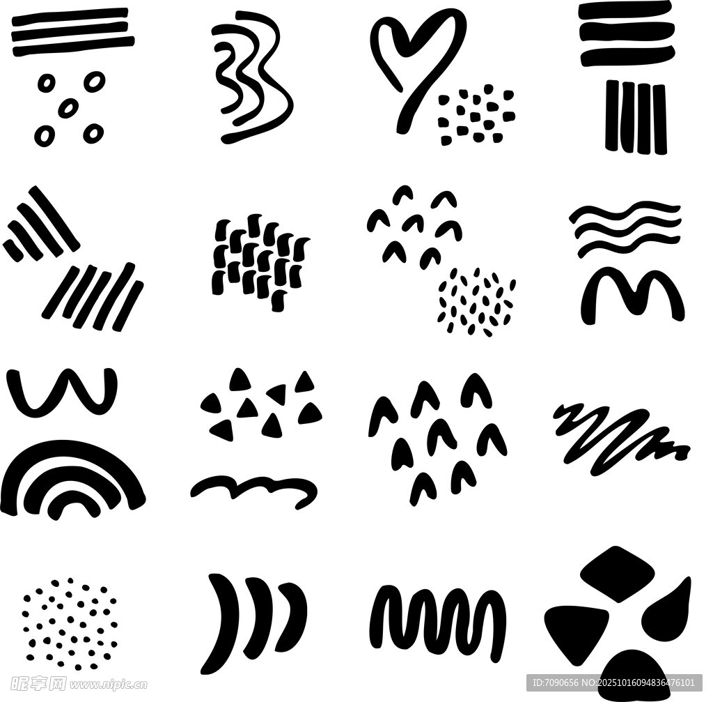 手绘黑白抽象装饰