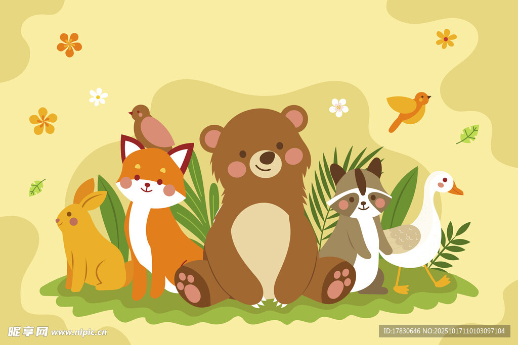 森林小动物们的欢乐聚会