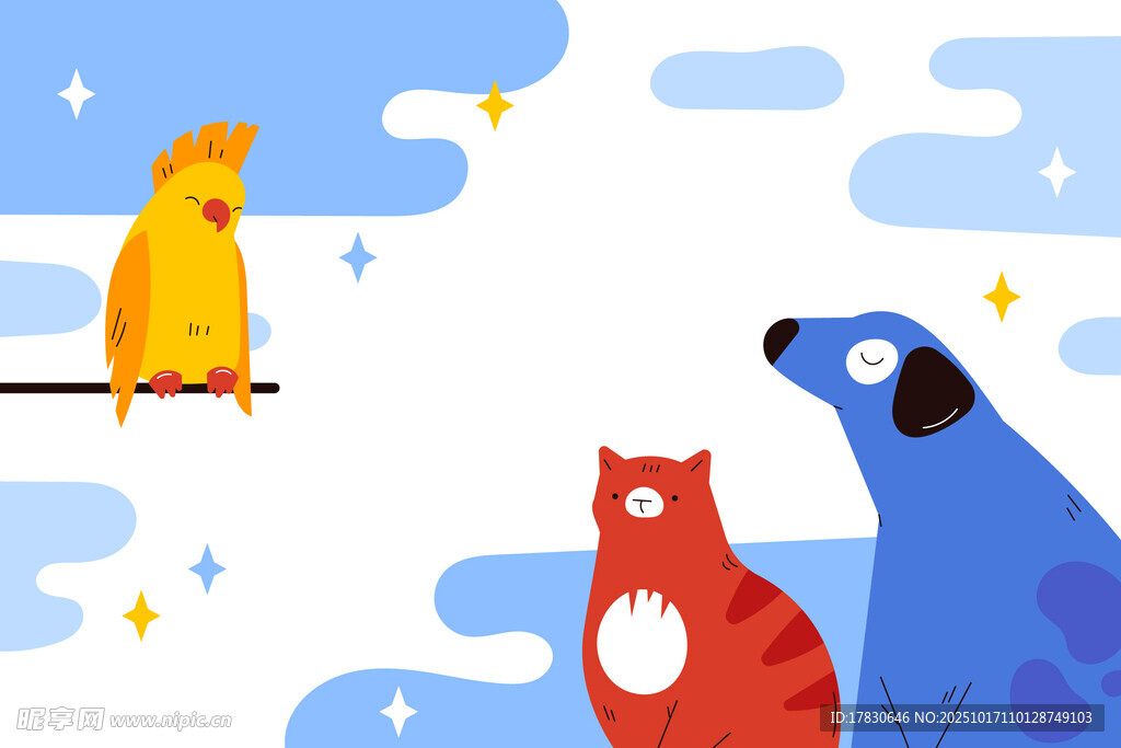 猫狗鸟的奇妙天空相遇