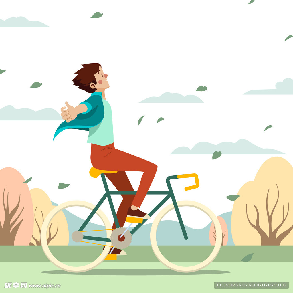 骑行少年畅享秋日好时光