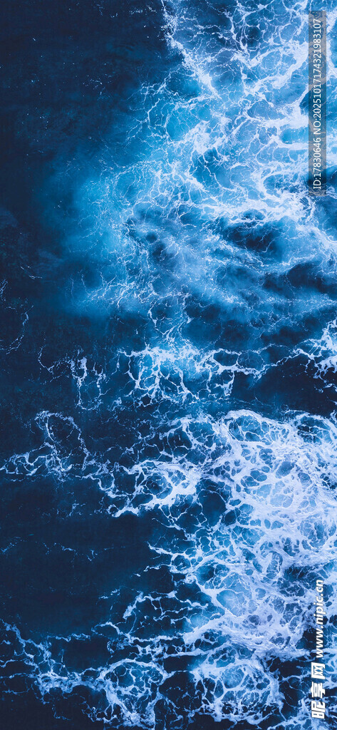 蓝色梦幻冰晶纹理画面