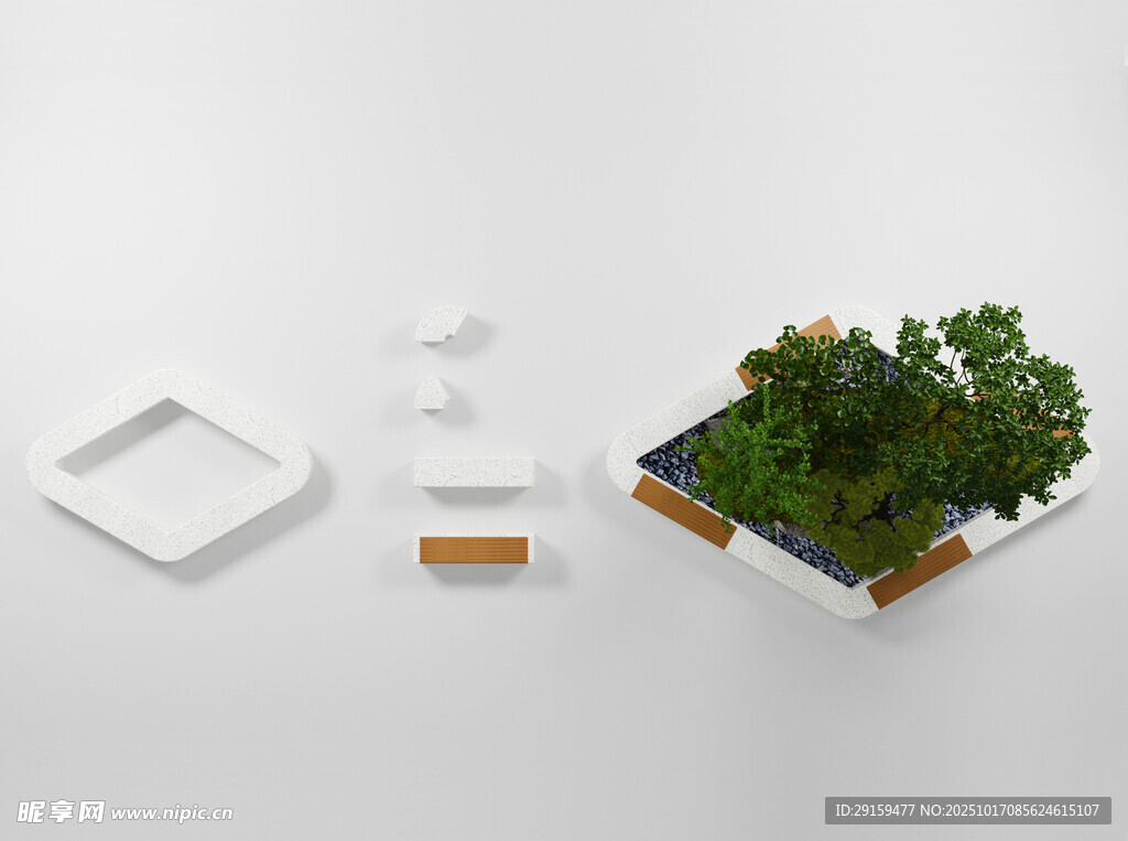 简约绿植摆件组合