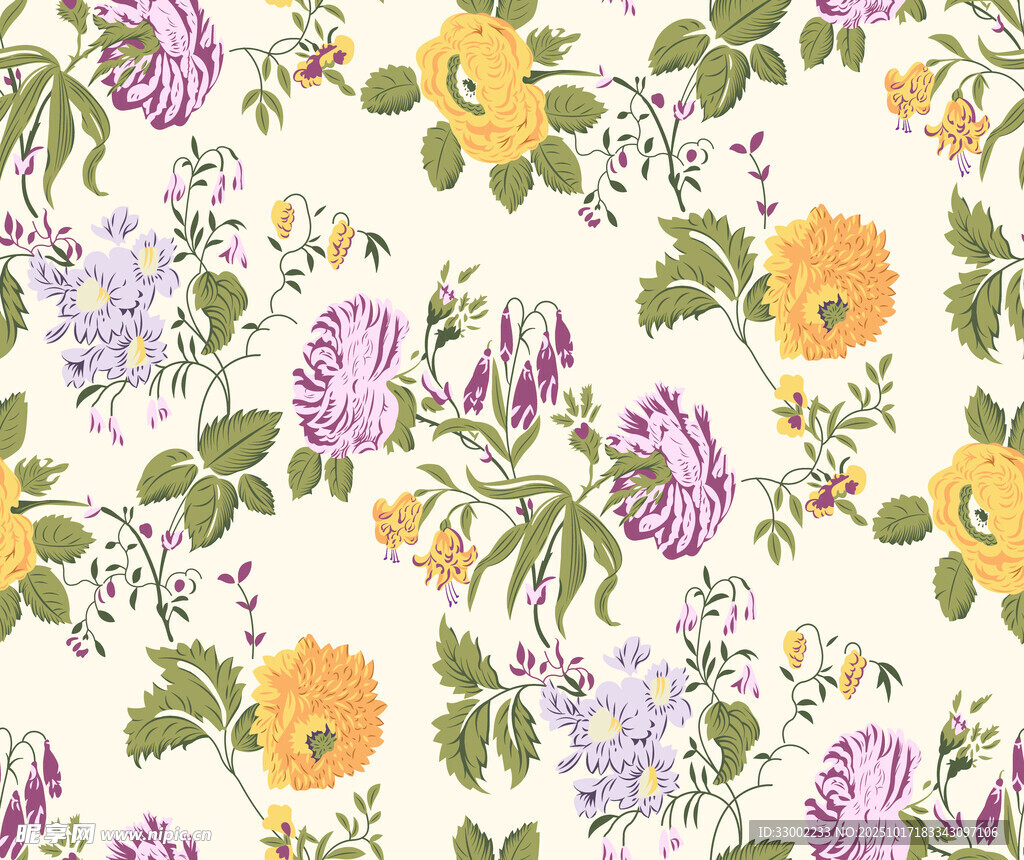 花卉图案背景 清新雅致