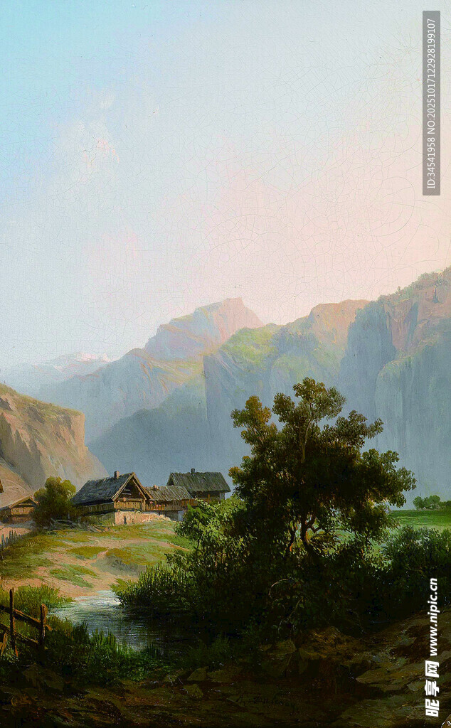 山间美景  绿意盎然的山谷