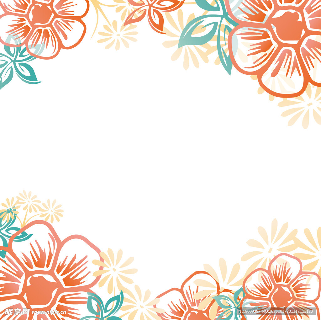 花卉装饰边框图案