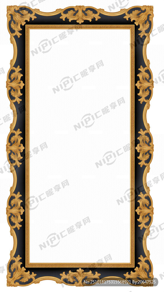 亮金古典霸气花纹边框矢量图