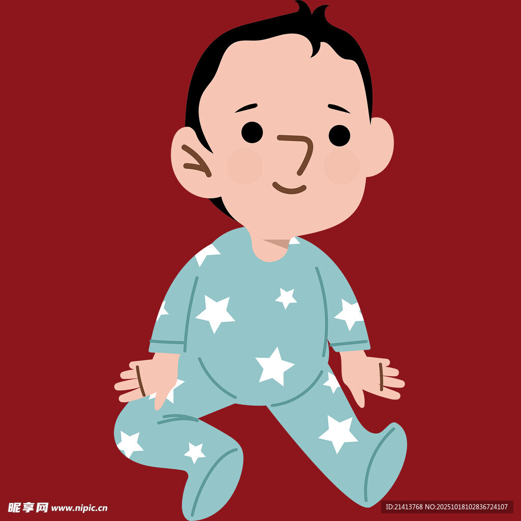 坐着的星星图案婴儿装宝宝