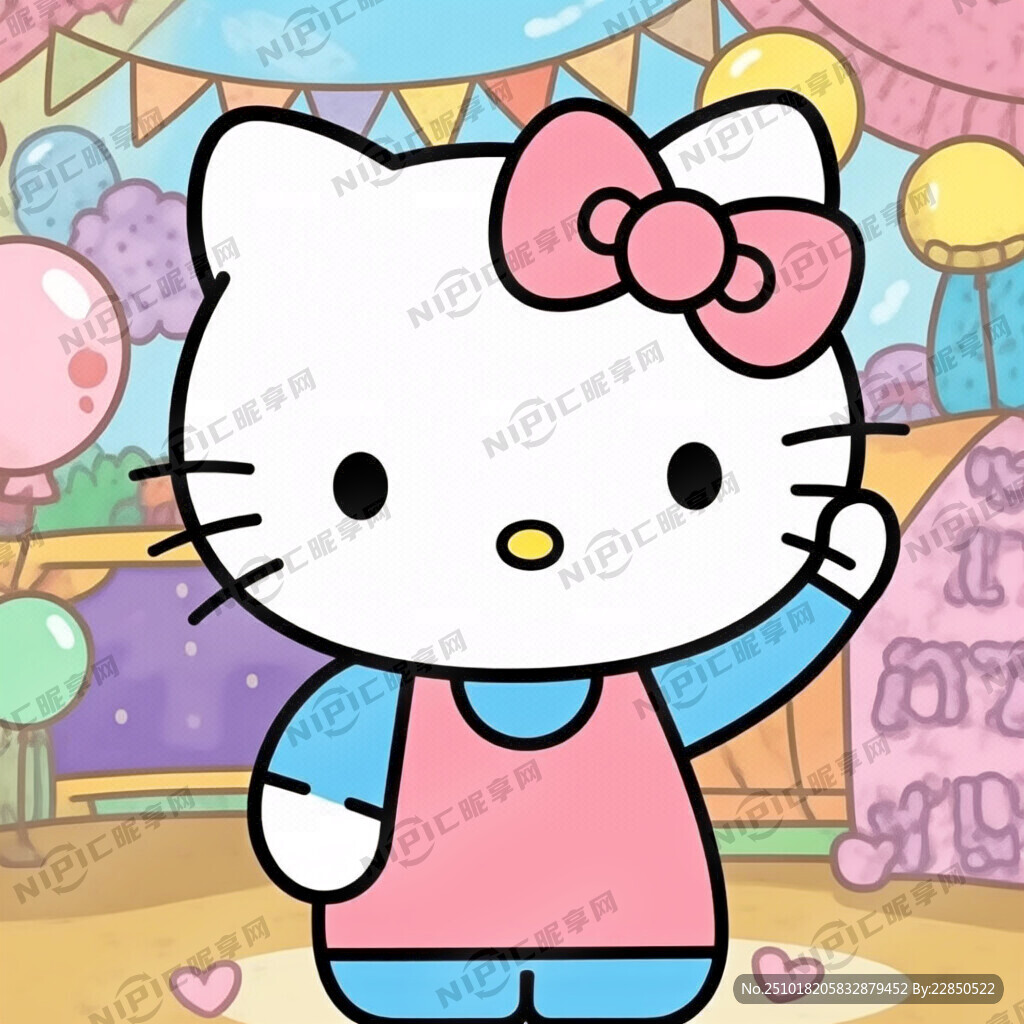 hellokitty猫蓝色拿着