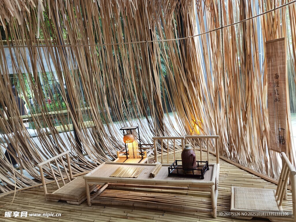 竹制室内休闲静谧空间