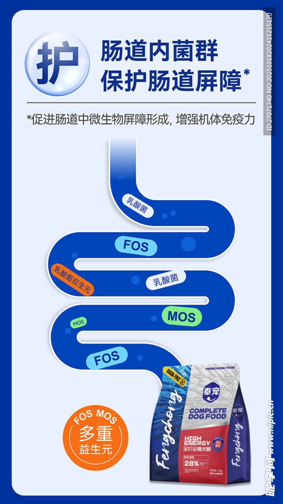 全价狗粮犬粮营养肠道成分海报