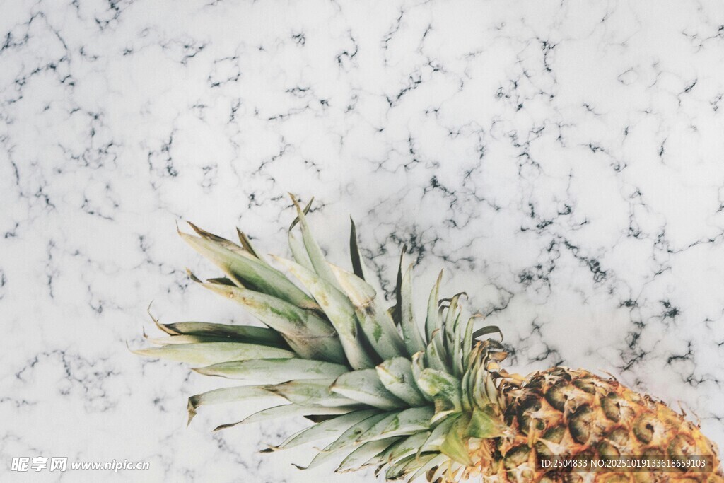 大理石上的新鲜菠萝