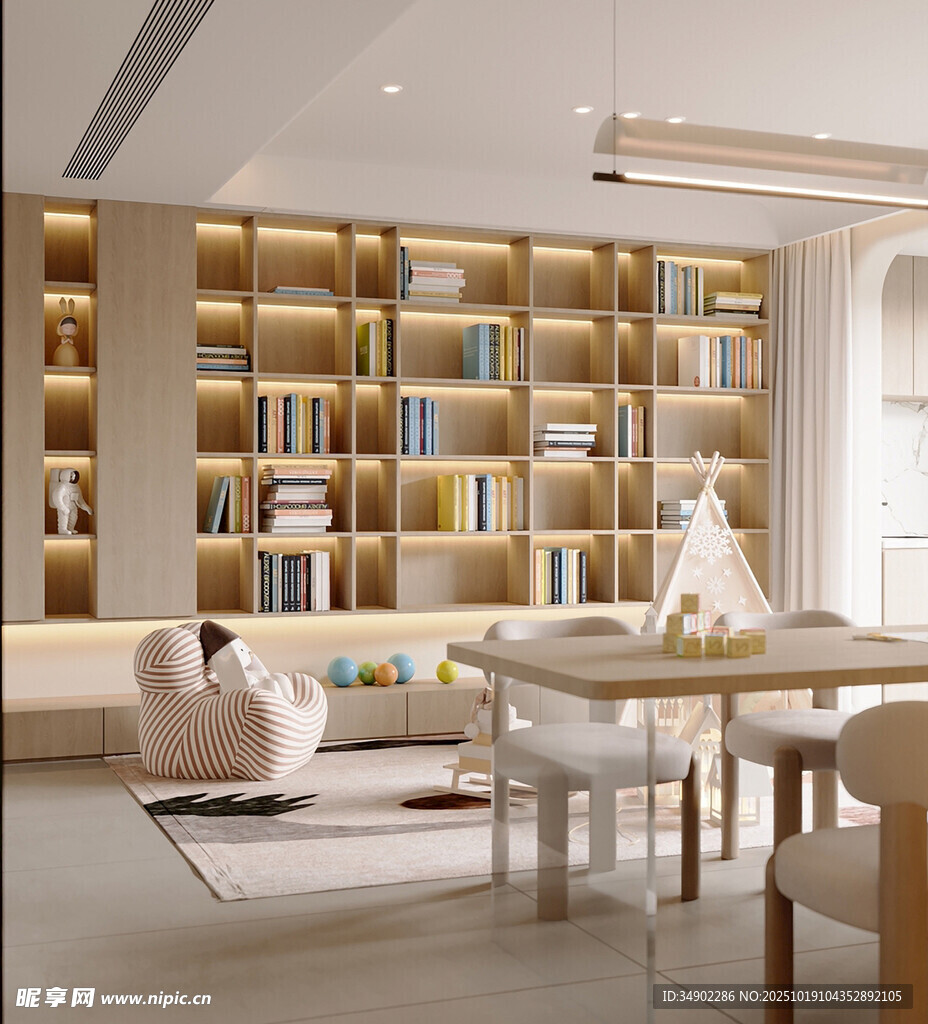 温馨现代风家庭书房一角