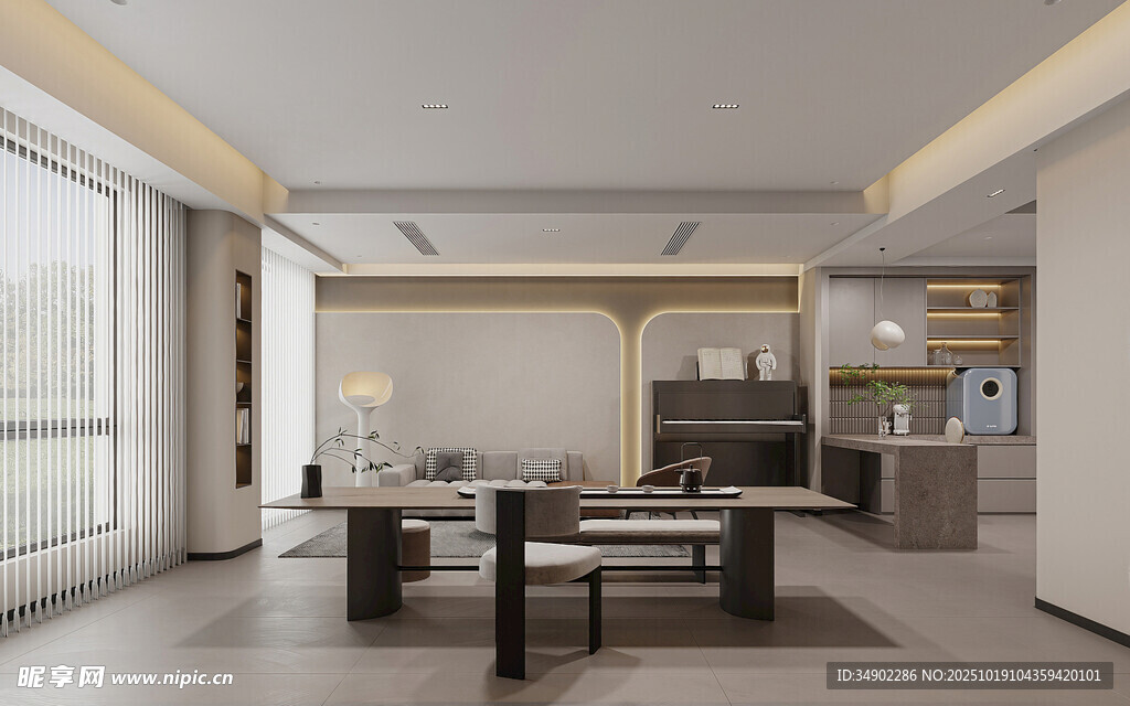 现代简约风开放式客厅空间