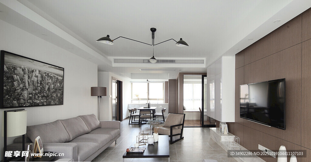 现代简约风客厅室内景象