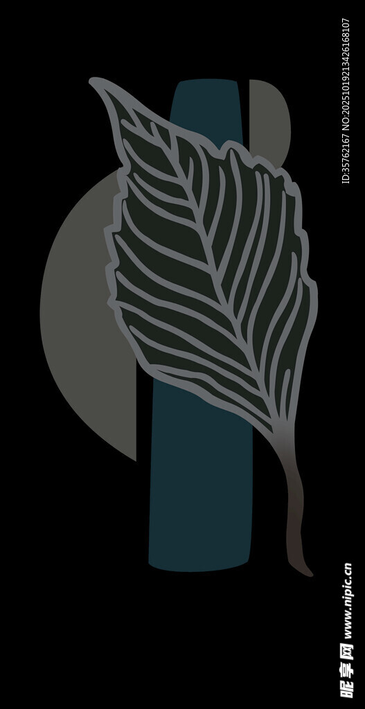 抽象叶脉几何装饰图案