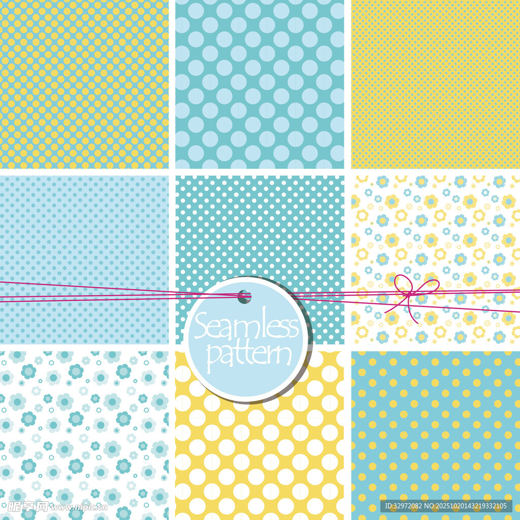 多彩拼布图案与装饰元素