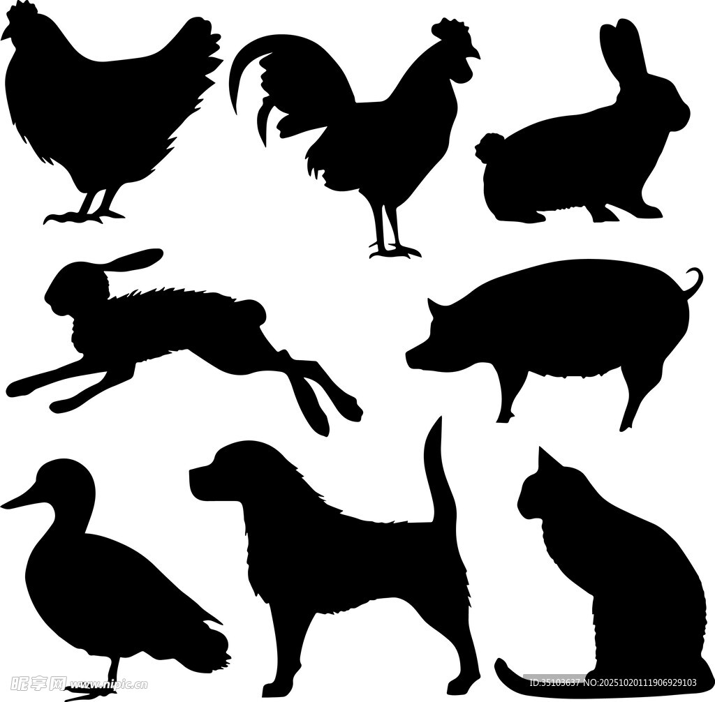 动物剪影集合