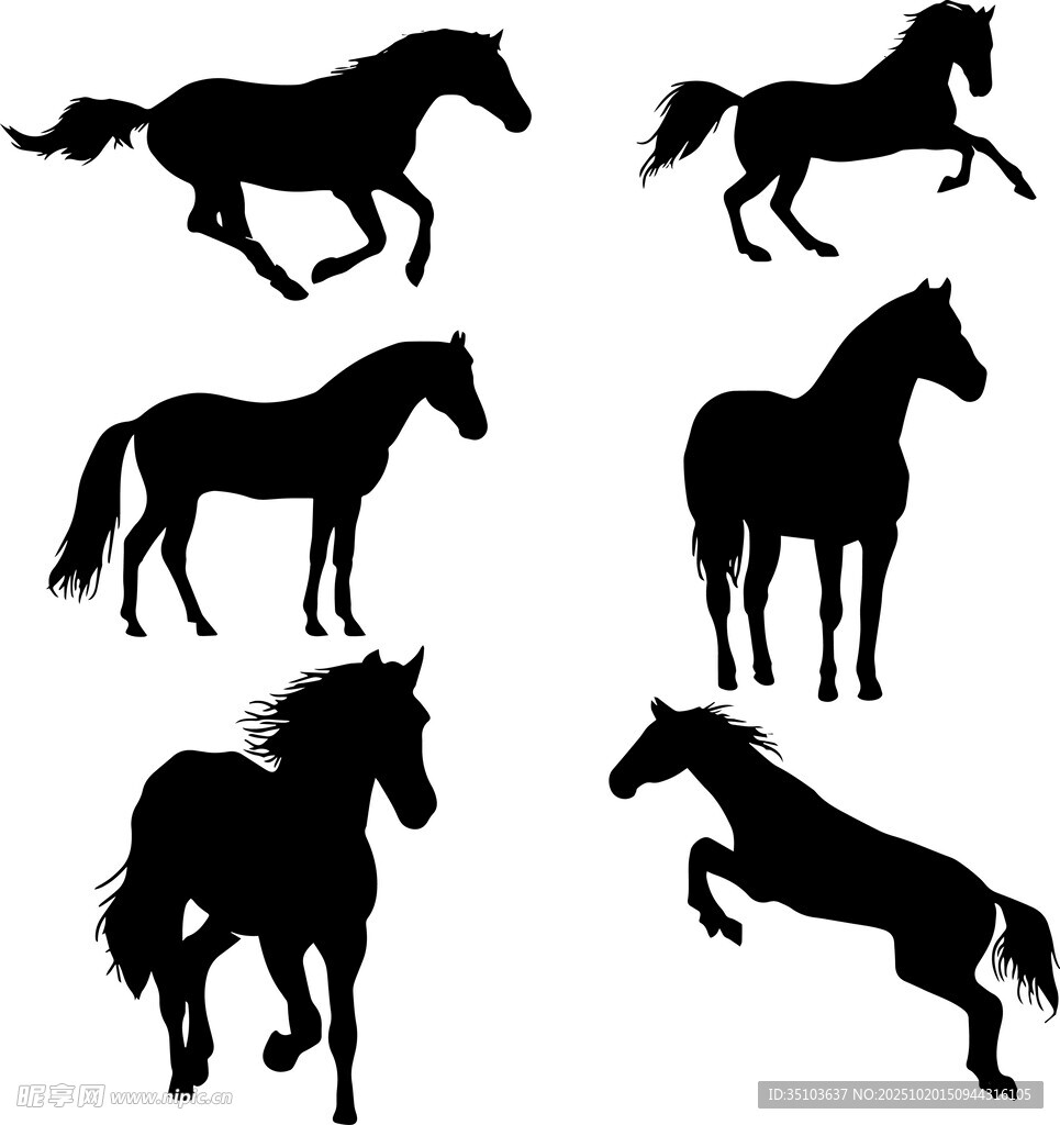 马的动态剪影集合
