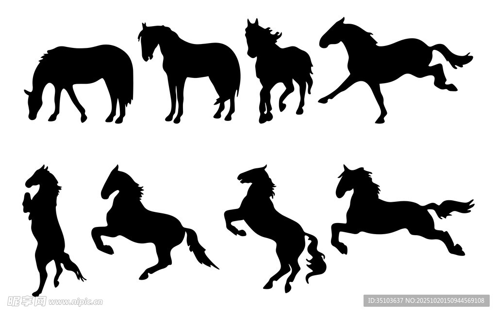 马的动态剪影集合