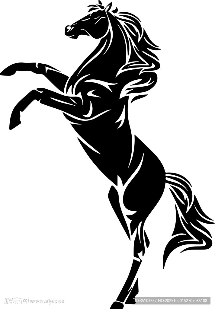 跃起的骏马图案