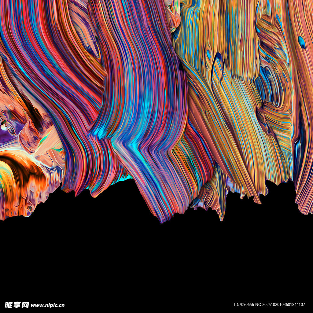 绚丽色彩笔触抽象艺术图