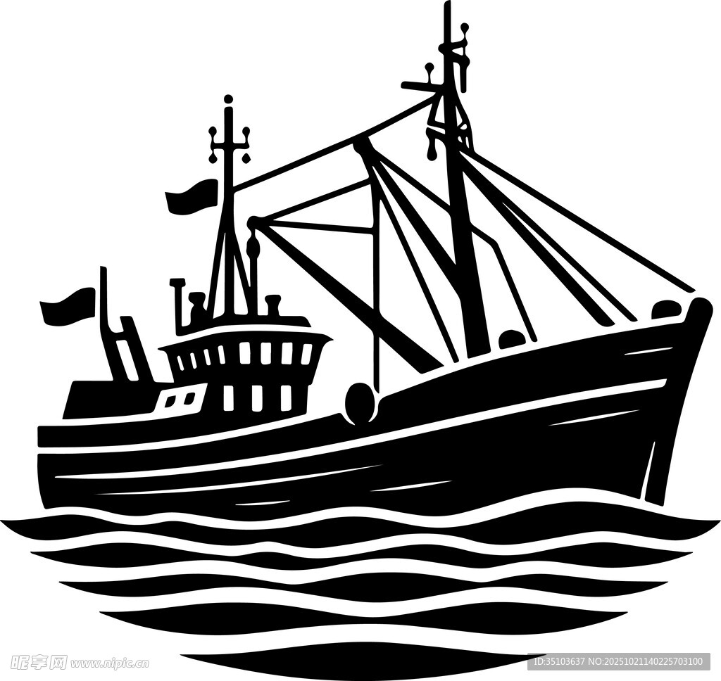 海上渔船图标