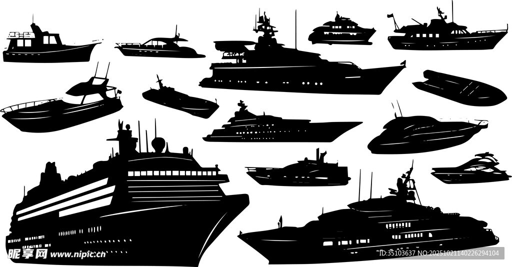 各式船只剪影集合