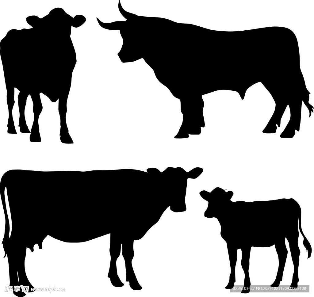 牛的剪影集合
