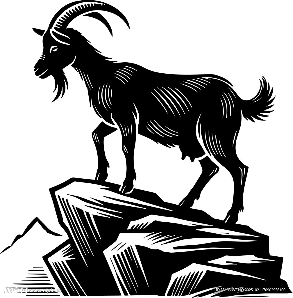 岩上黑山羊