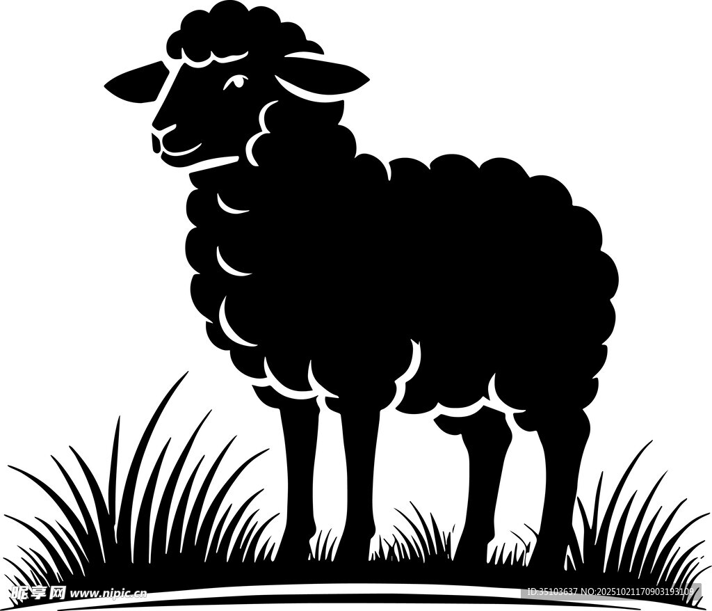 羊咩咩剪影