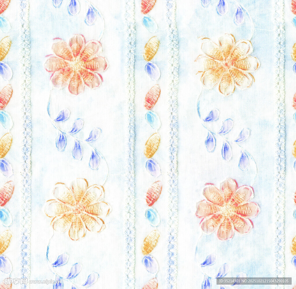 水彩花卉条纹图案背景