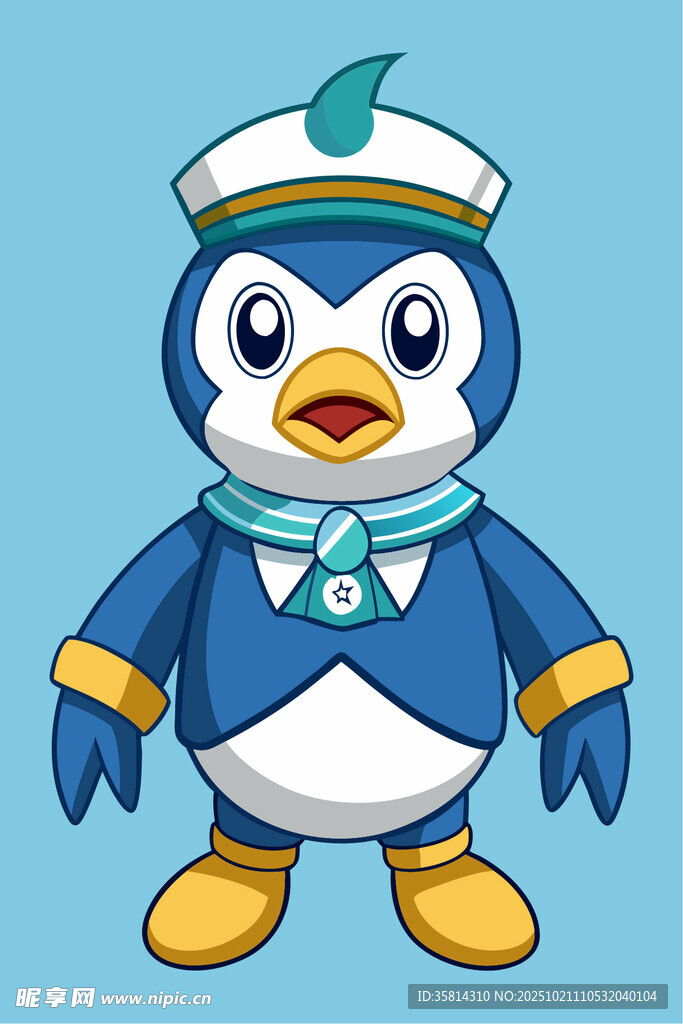 可爱企鹅水手形象