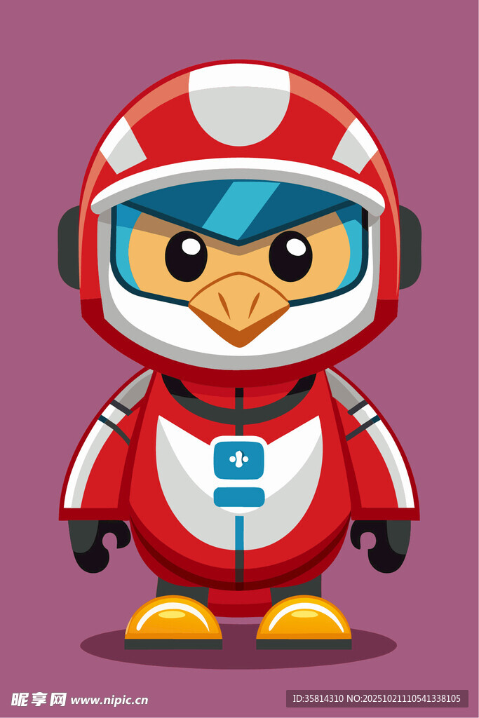 卡通赛车小鸡形象