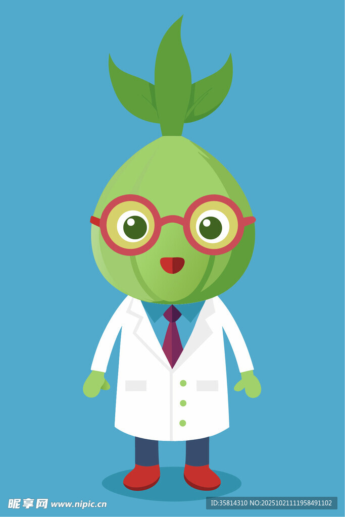 绿色萝卜博士形象