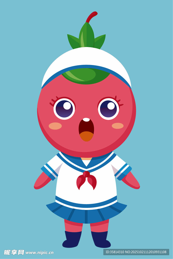 番茄造型的可爱水手女孩