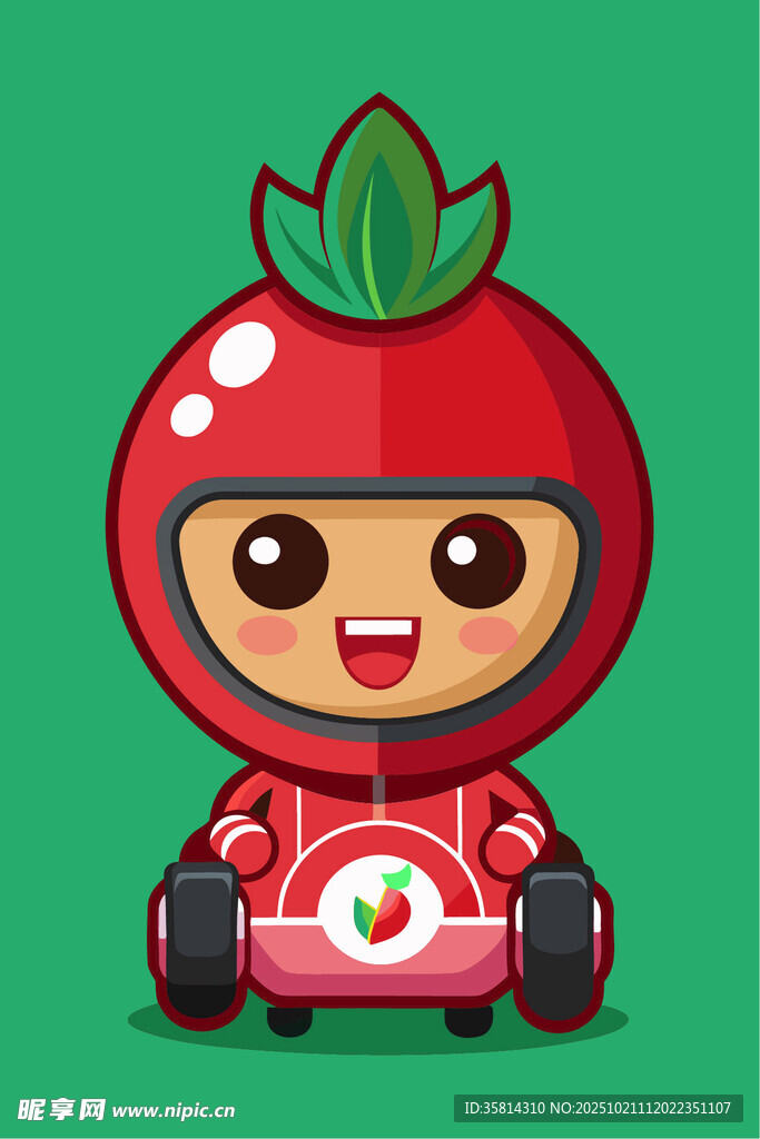 番茄卡通形象驾驶迷你赛车