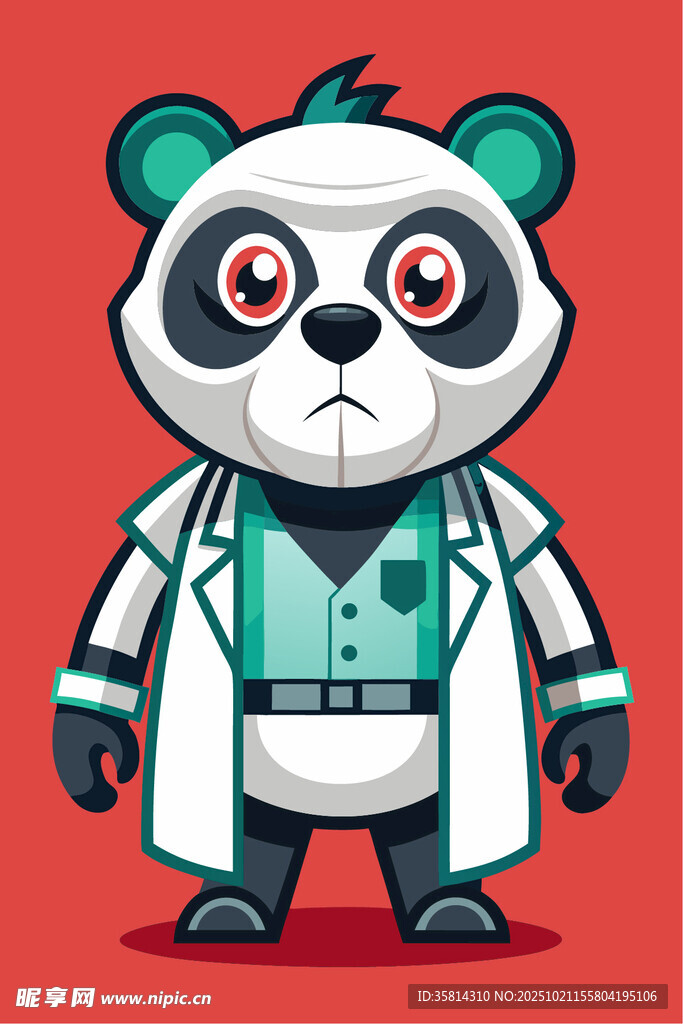 卡通熊猫医生形象