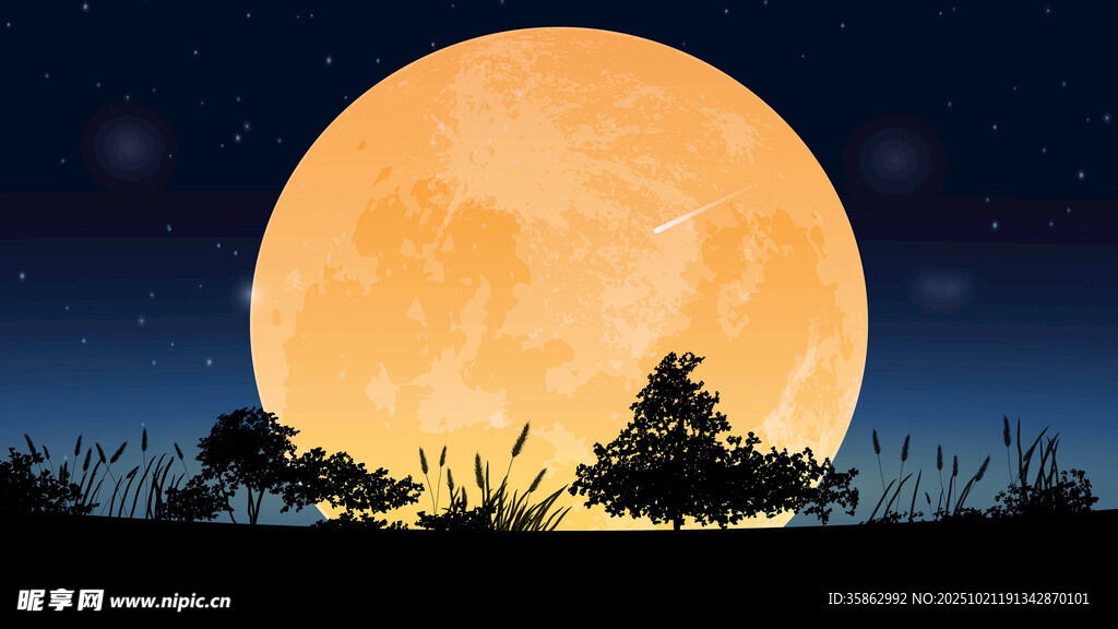 月夜插图