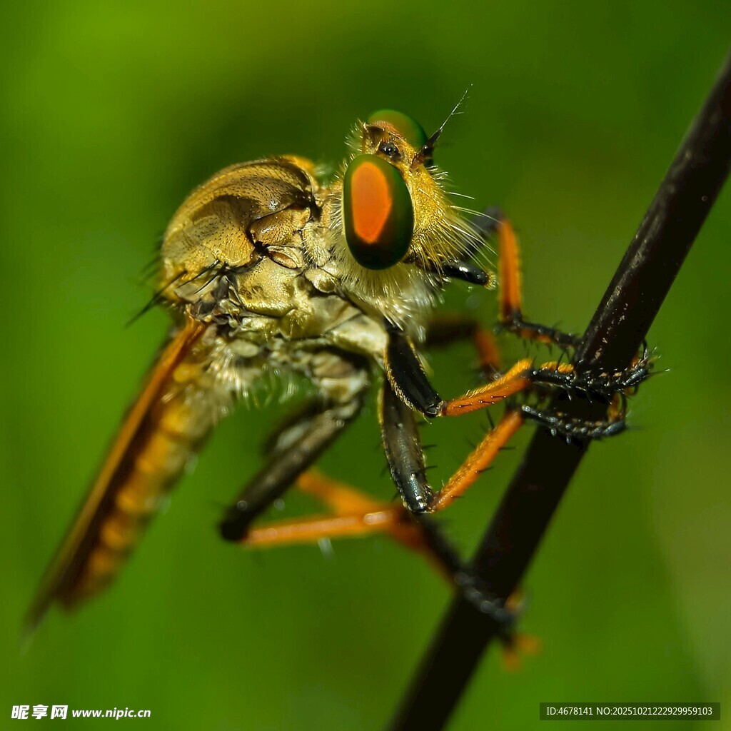 微距下的食虫虻特写
