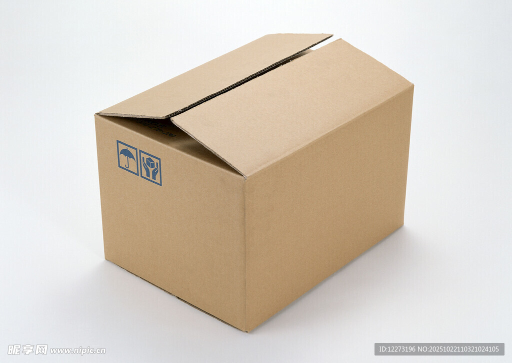 棕色瓦楞纸箱特写