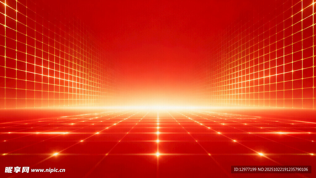 红色科技感光线背景图