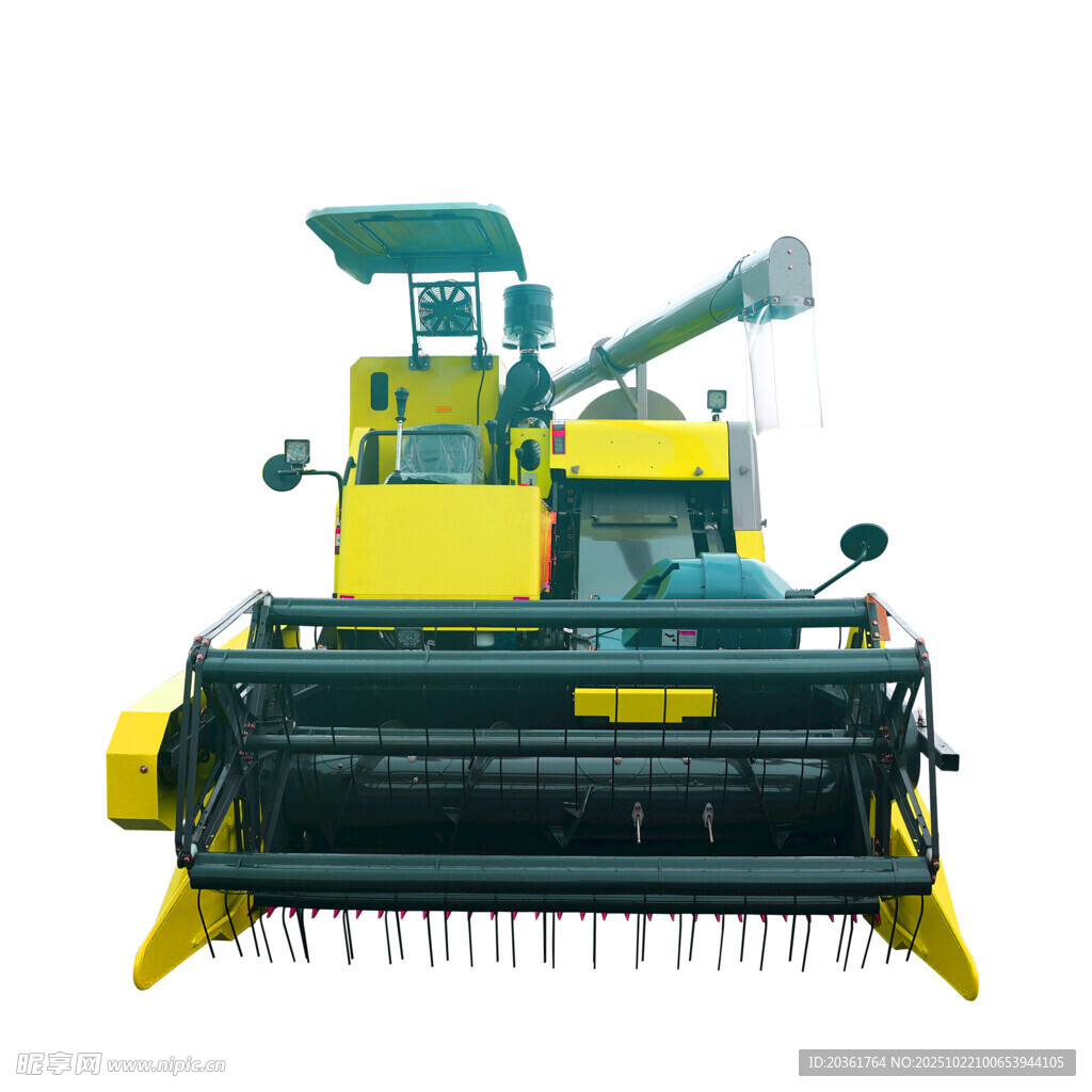 黄色农业收割机设备展示
