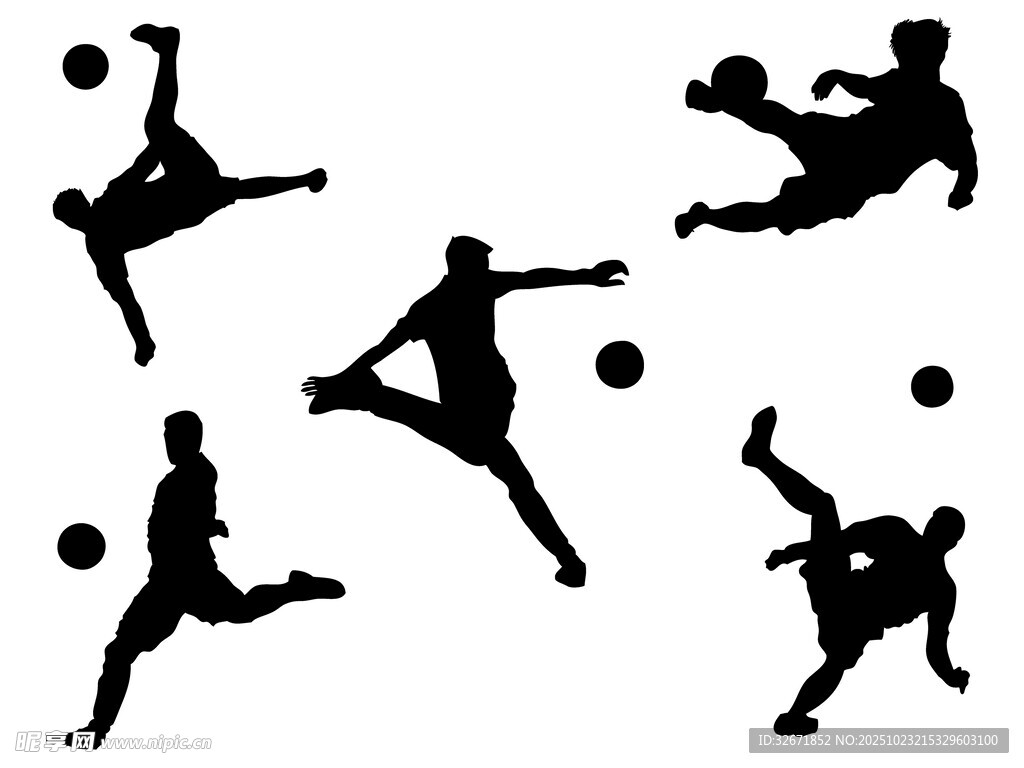 足球运动员剪影