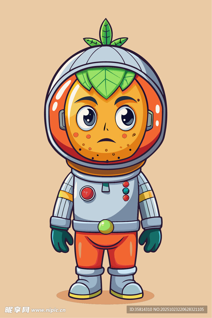 橙子宇航员卡通形象