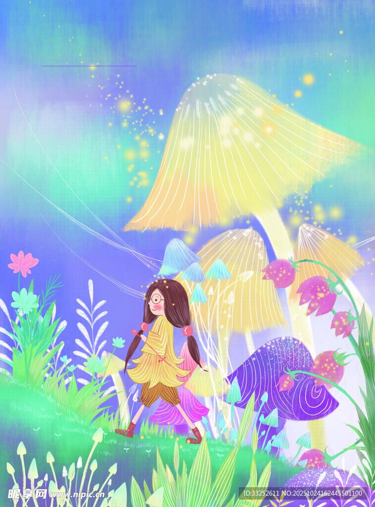 梦幻森林中的女孩奇遇