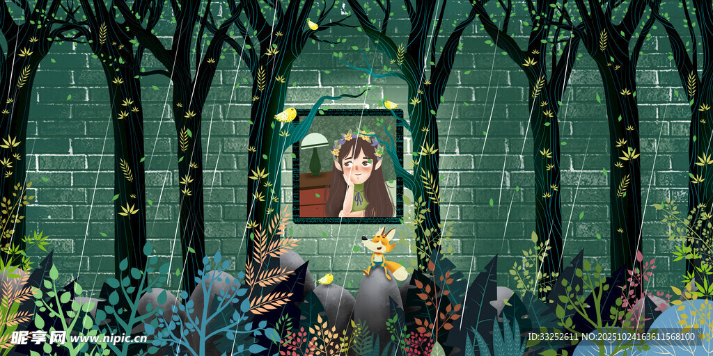 梦幻森林中的神秘画面