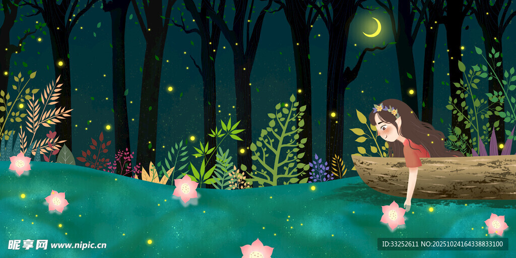 梦幻森林中的精灵少女