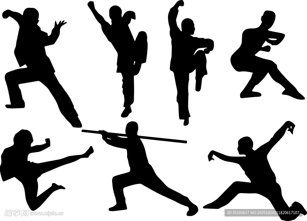 多样武术动作剪影