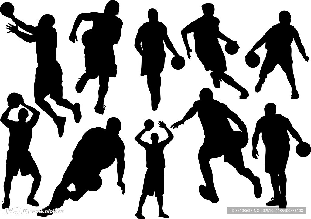 篮球运动员精彩动作剪影